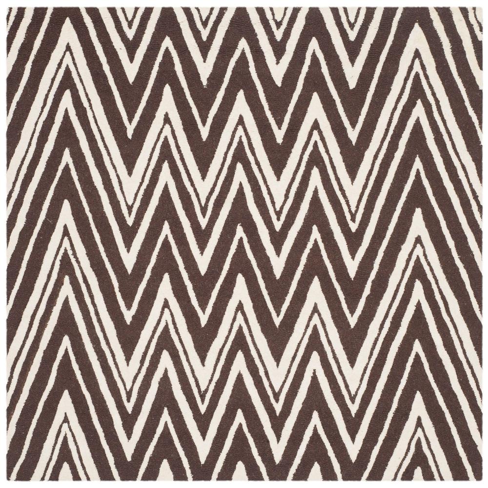 CAMBRIDGE, BROWN / IVORY, 6' X 6' Square, Area Rug, CAM711R-6SQ. Picture 1