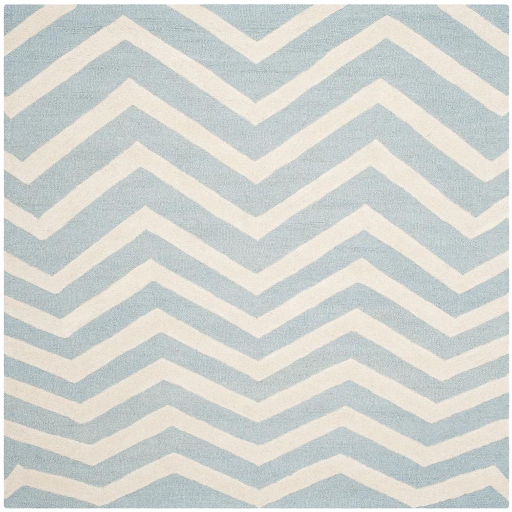 CAMBRIDGE, BLUE / IVORY, 6' X 6' Square, Area Rug, CAM714B-6SQ. Picture 1
