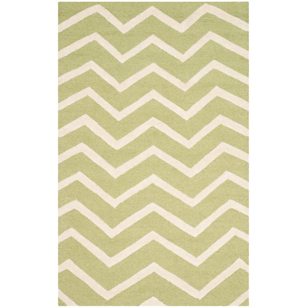 CAMBRIDGE, GREEN / IVORY, 3' X 5', Area Rug, CAM714C-3. Picture 1