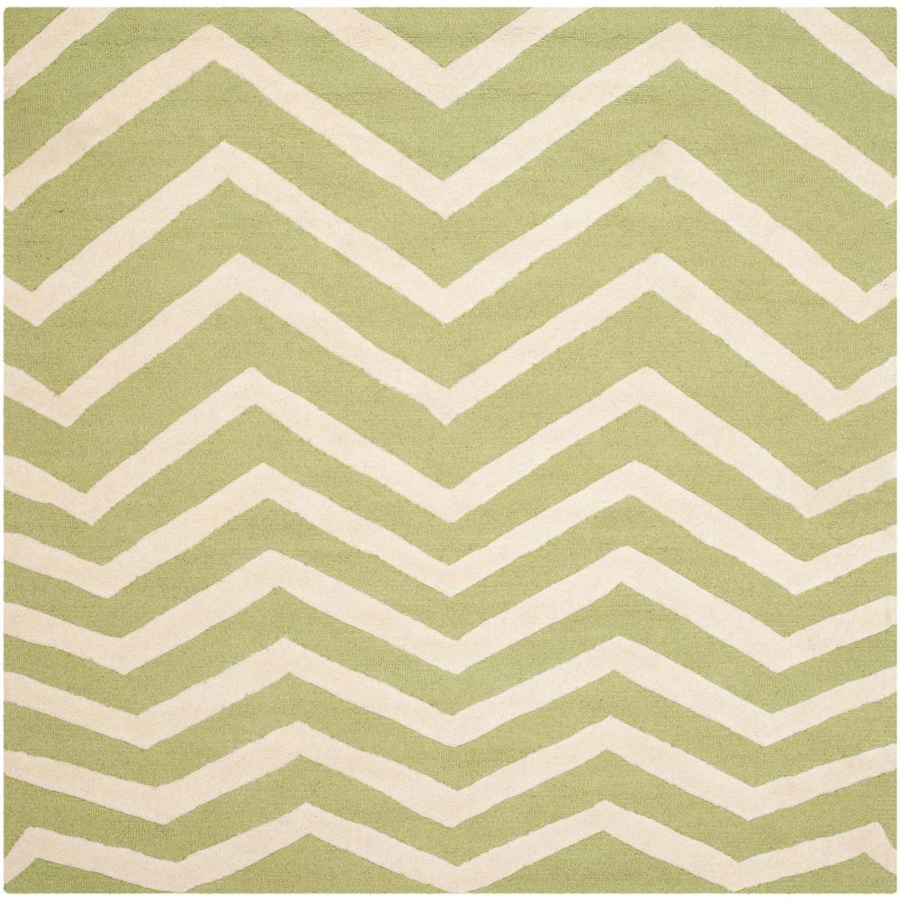CAMBRIDGE, GREEN / IVORY, 6' X 6' Square, Area Rug, CAM714C-6SQ. Picture 1