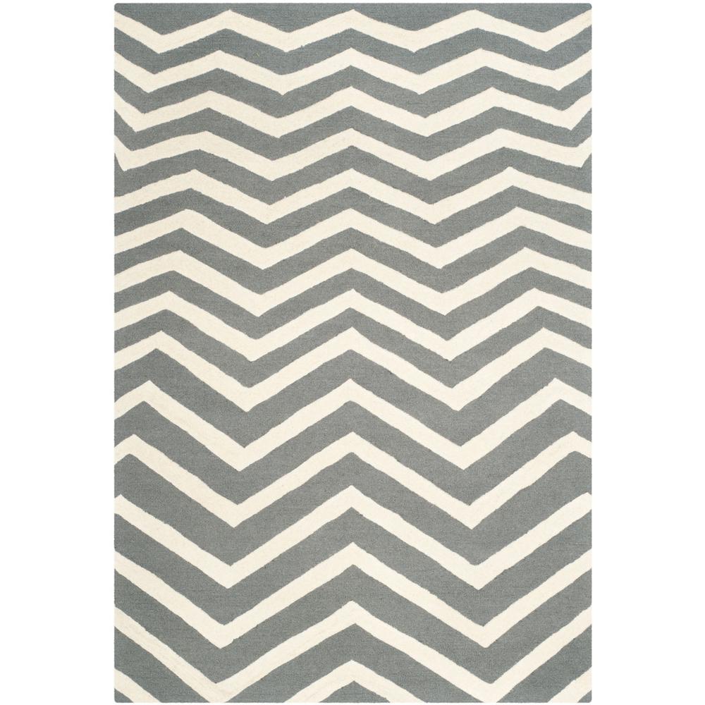 CAMBRIDGE, DARK GREY / IVORY, 6' X 9', Area Rug, CAM714D-6. Picture 1