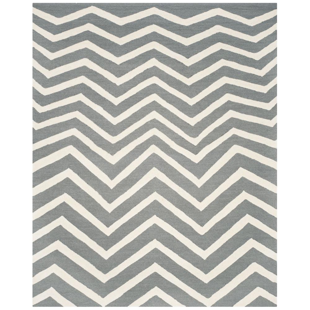 CAMBRIDGE, DARK GREY / IVORY, 8' X 10', Area Rug, CAM714D-8. Picture 1