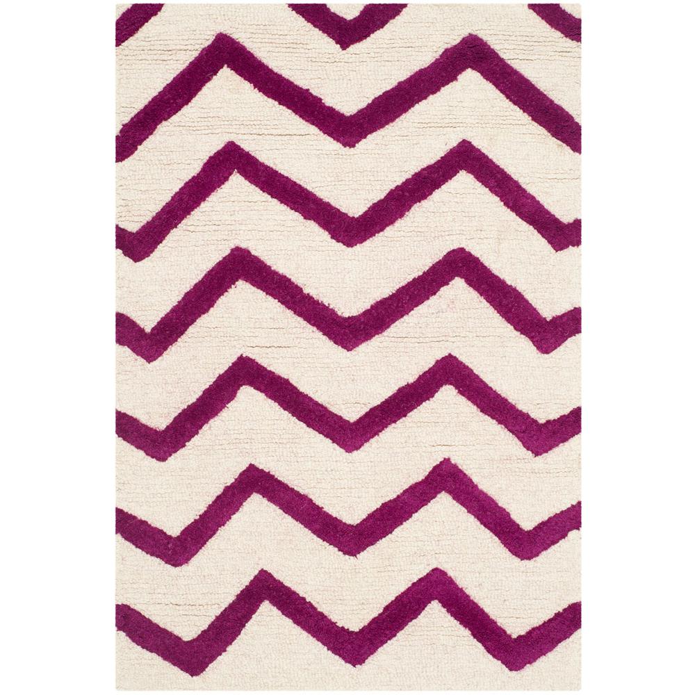 CAMBRIDGE, IVORY / FUCHSIA, 2' X 3', Area Rug. Picture 1