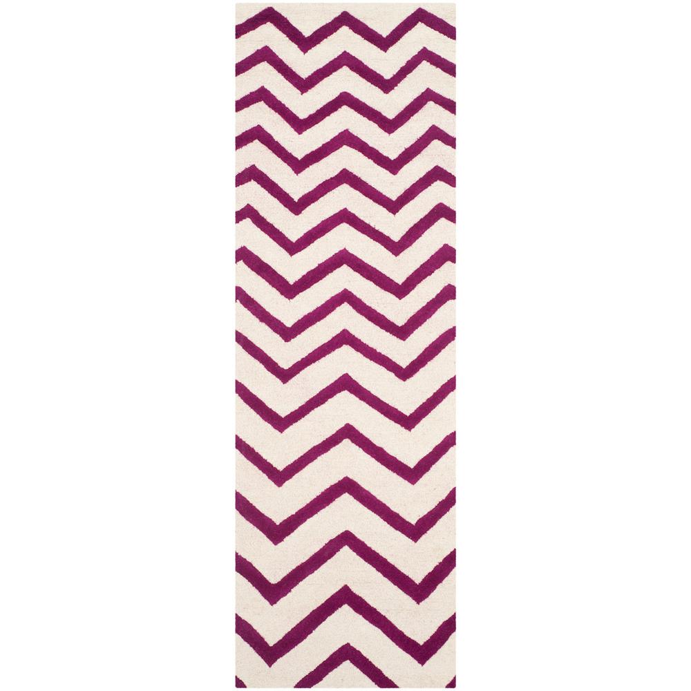 CAMBRIDGE, IVORY / FUCHSIA, 2'-6" X 8', Area Rug, CAM714F-28. Picture 1