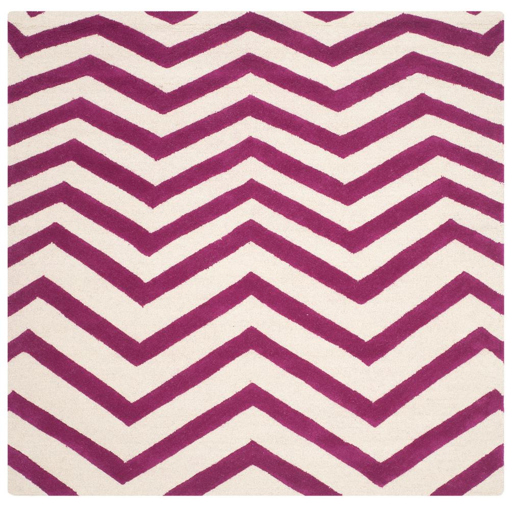 CAMBRIDGE, IVORY / FUCHSIA, 6' X 6' Square, Area Rug, CAM714F-6SQ. Picture 1
