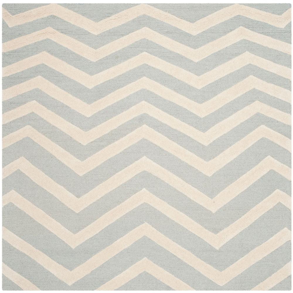 CAMBRIDGE, GREY / IVORY, 6' X 6' Square, Area Rug, CAM714G-6SQ. Picture 1