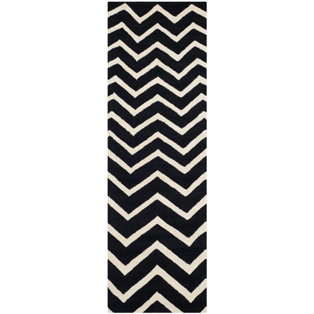 CAMBRIDGE, BLACK / IVORY, 2'-6" X 8', Area Rug, CAM714K-28. Picture 1