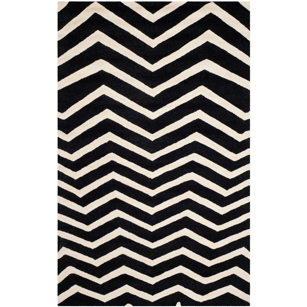 CAMBRIDGE, BLACK / IVORY, 5' X 8', Area Rug, CAM714K-5. Picture 1
