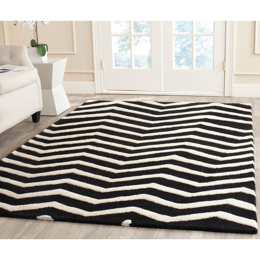 CAMBRIDGE, BLACK / IVORY, 6' X 9', Area Rug, CAM714K-6. Picture 1