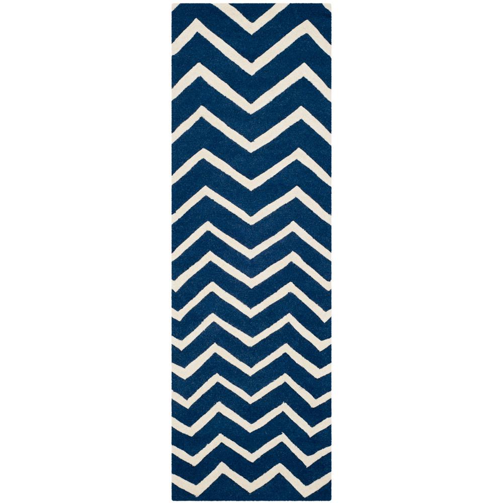 CAMBRIDGE, NAVY / IVORY, 2'-6" X 8', Area Rug, CAM714M-28. Picture 1