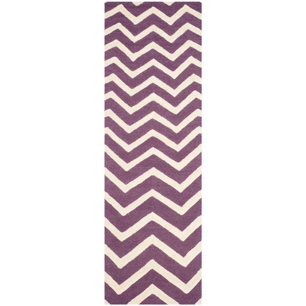 CAMBRIDGE, PURPLE / IVORY, 2'-6" X 8', Area Rug, CAM714P-28. Picture 1