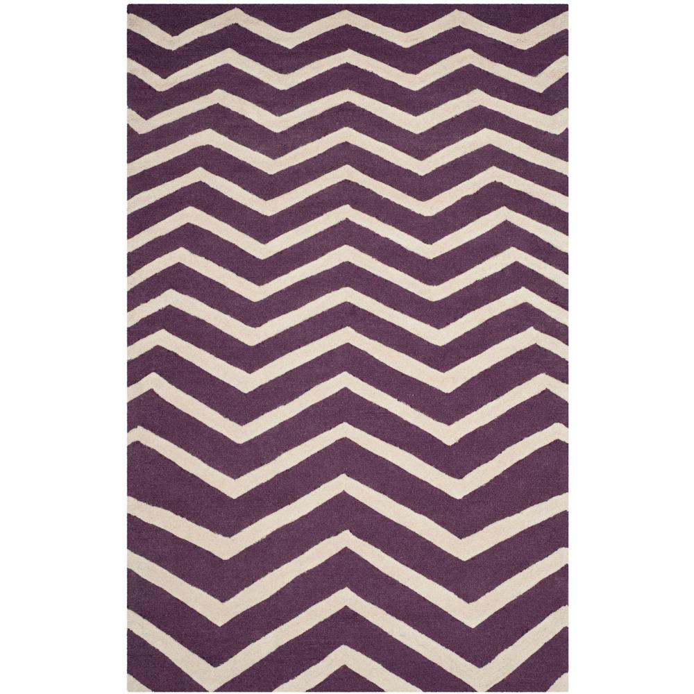 CAMBRIDGE, PURPLE / IVORY, 4' X 6', Area Rug, CAM714P-4. Picture 1