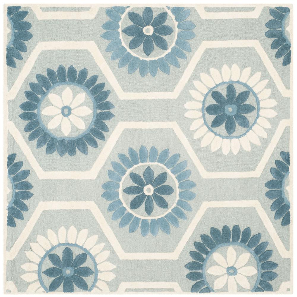 CAMBRIDGE, BLUE / IVORY, 6' X 6' Square, Area Rug, CAM715B-6SQ. Picture 1