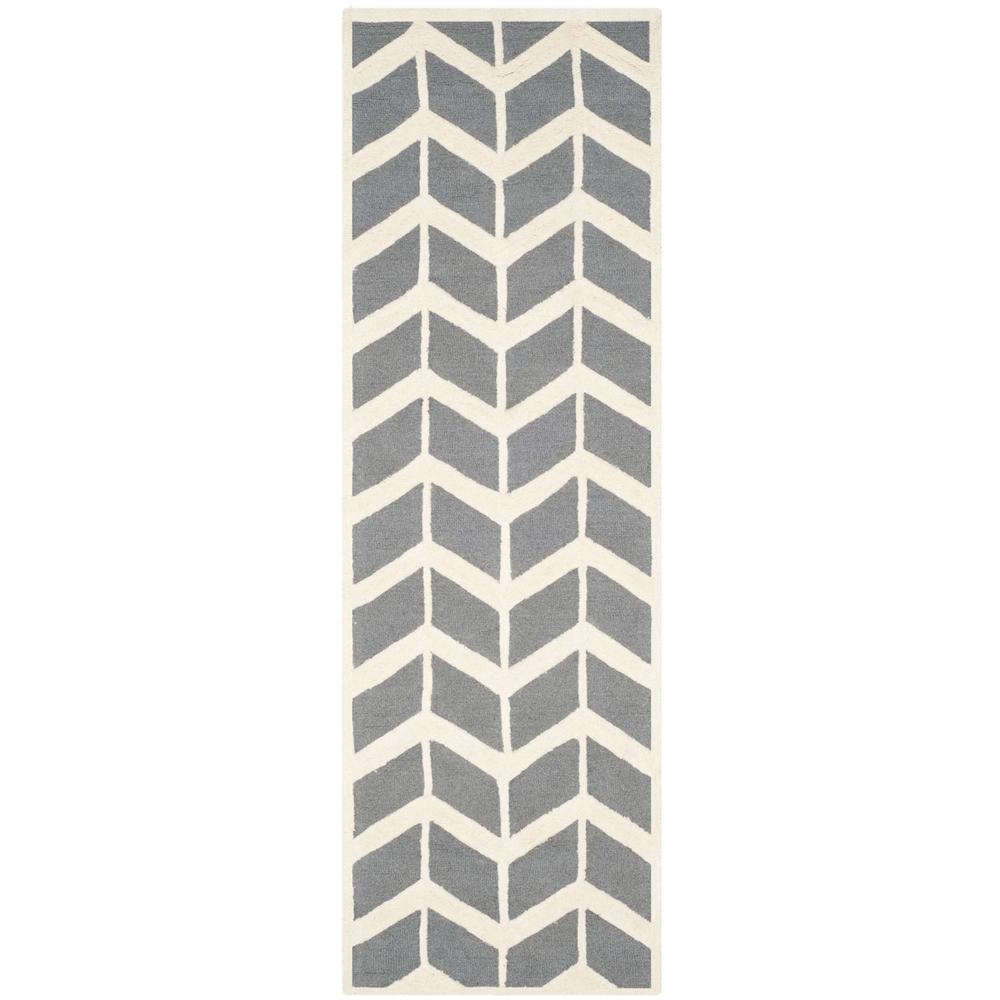 CAMBRIDGE, DARK GREY / IVORY, 2'-6" X 8', Area Rug, CAM718D-28. Picture 1