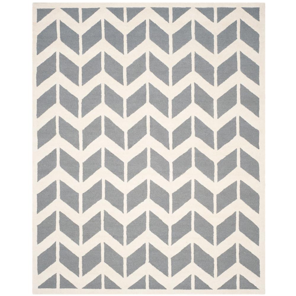 CAMBRIDGE, DARK GREY / IVORY, 8' X 10', Area Rug, CAM718D-8. Picture 1