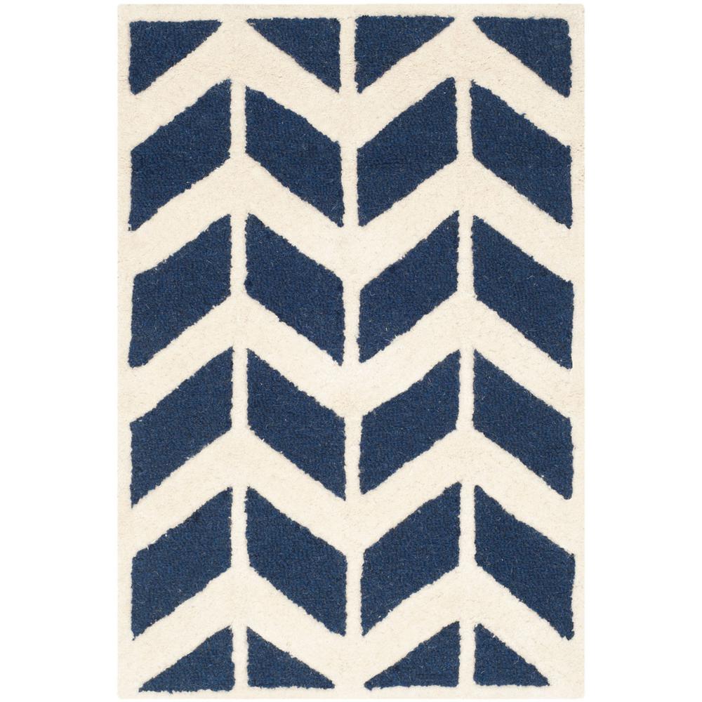 CAMBRIDGE, NAVY / IVORY, 2' X 3', Area Rug, CAM718M-2. Picture 1