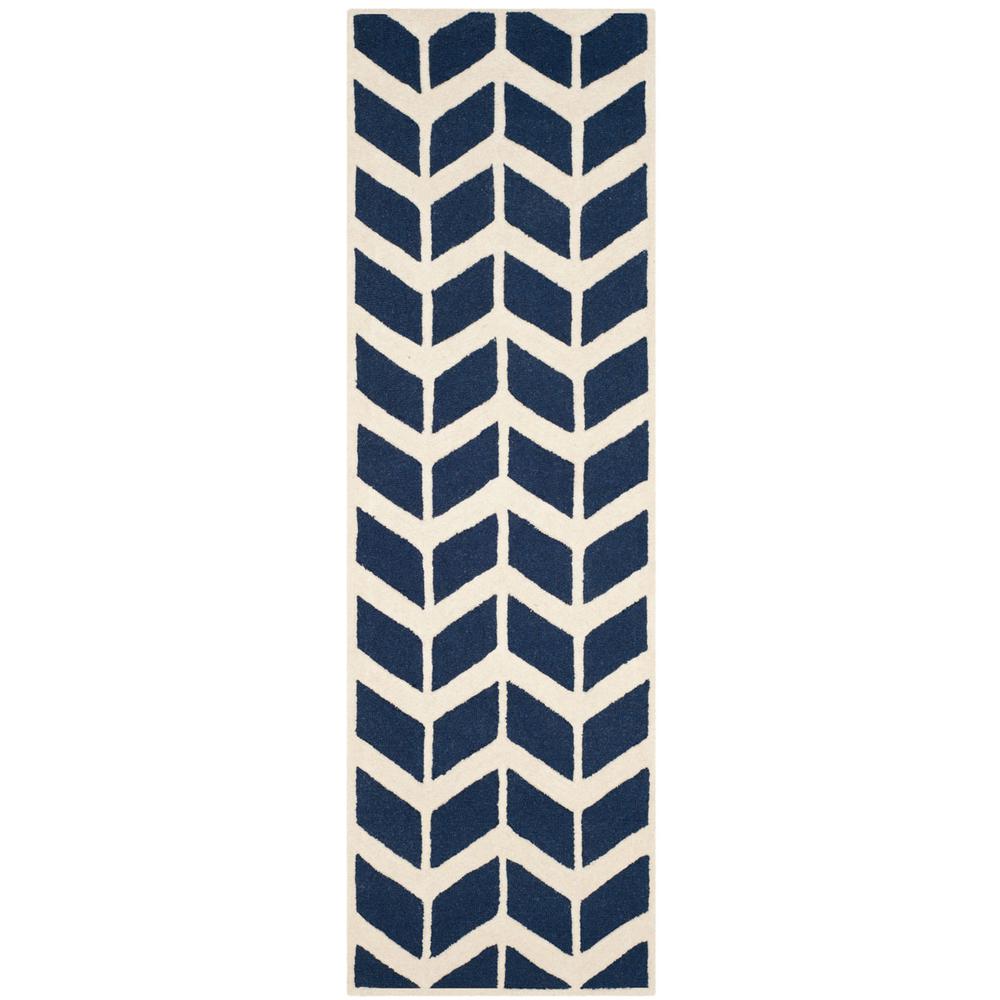 CAMBRIDGE, NAVY / IVORY, 2'-6" X 8', Area Rug, CAM718M-28. Picture 1