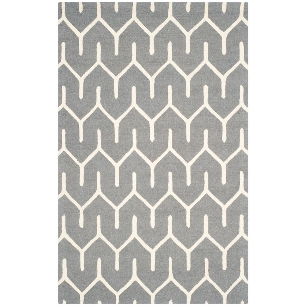 CAMBRIDGE, DARK GREY / IVORY, 5' X 8', Area Rug, CAM720D-5. Picture 1