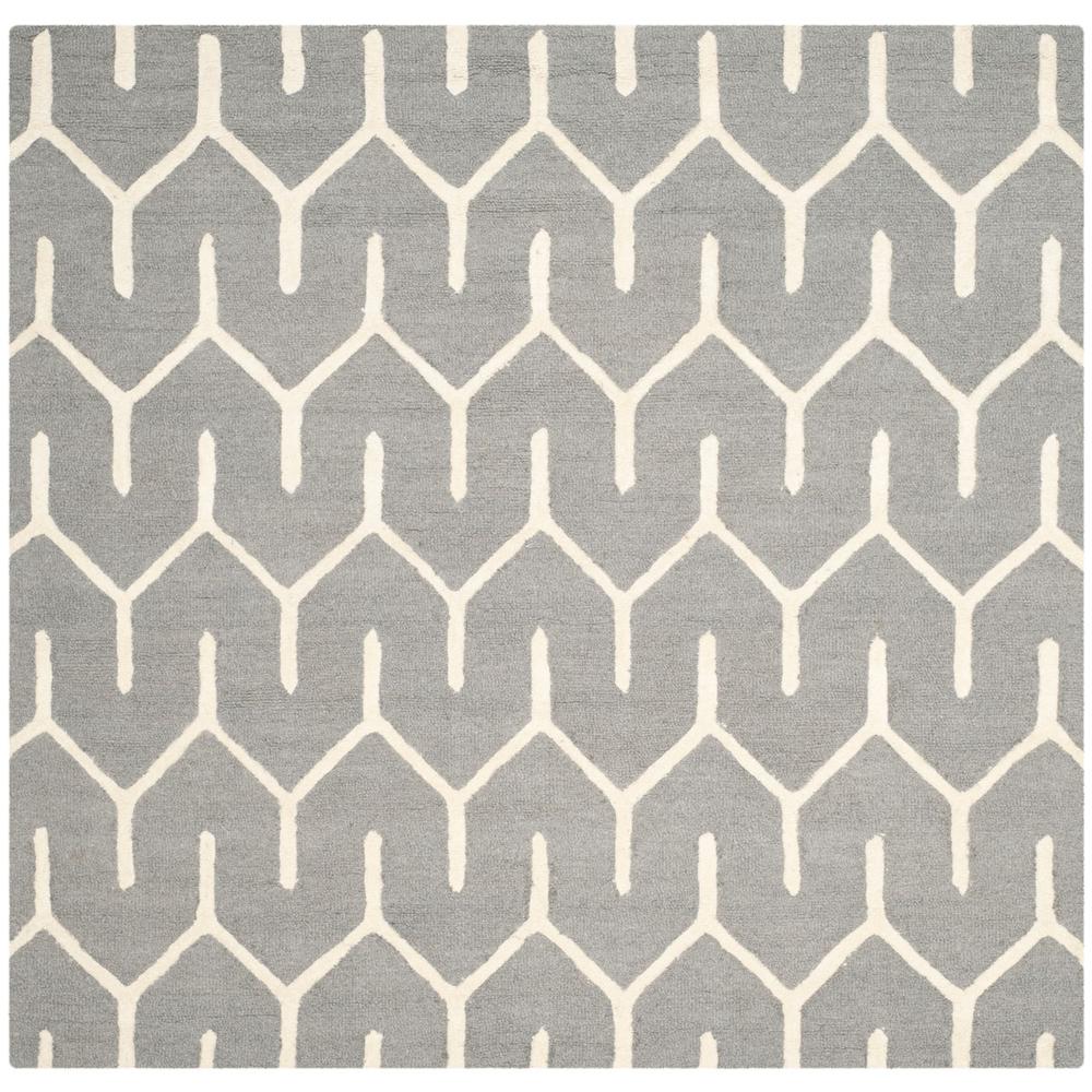CAMBRIDGE, DARK GREY / IVORY, 6' X 6' Square, Area Rug, CAM720D-6SQ. Picture 1