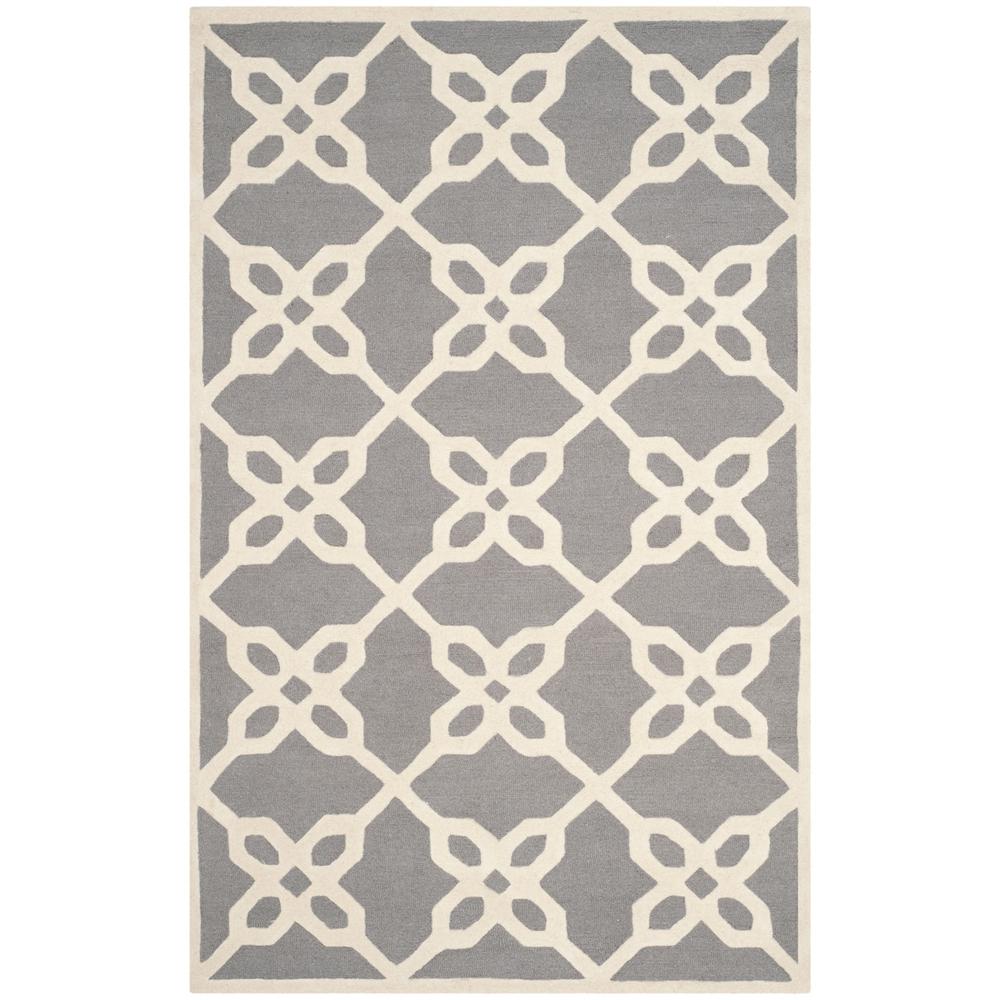 CAMBRIDGE, DARK GREY / IVORY, 5' X 8', Area Rug, CAM722D-5. Picture 1