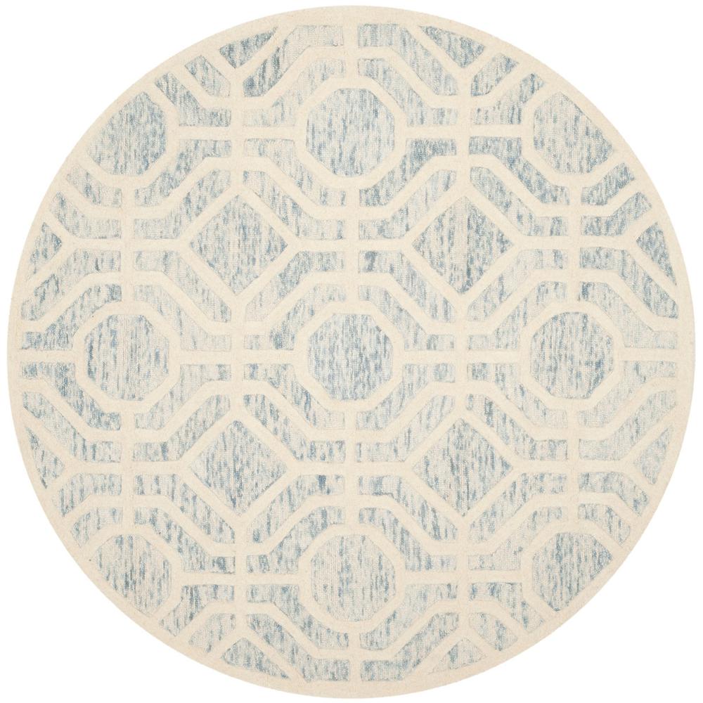 CAMBRIDGE, LIGHT BLUE / IVORY, 6' X 6' Round, Area Rug, CAM726B-6R. Picture 1