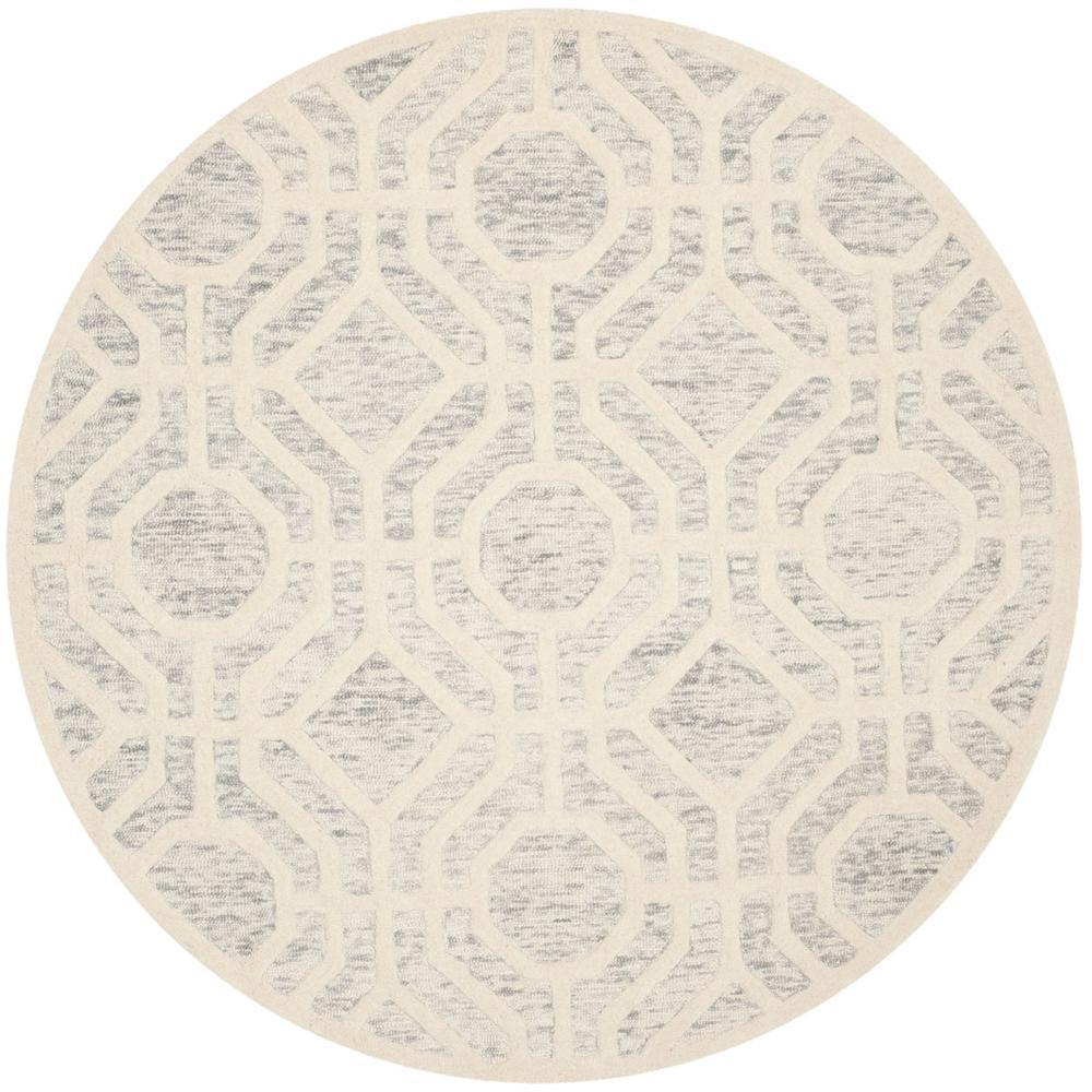 CAMBRIDGE, LIGHT GREY / IVORY, 6' X 6' Round, Area Rug, CAM726G-6R. Picture 1