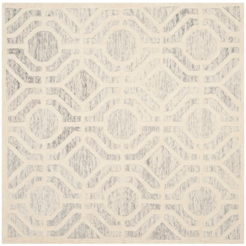 CAMBRIDGE, LIGHT GREY / IVORY, 6' X 6' Square, Area Rug, CAM726G-6SQ. Picture 1