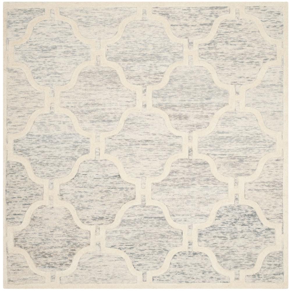 CAMBRIDGE, LIGHT GREY / IVORY, 6' X 6' Square, Area Rug, CAM727G-6SQ. Picture 1