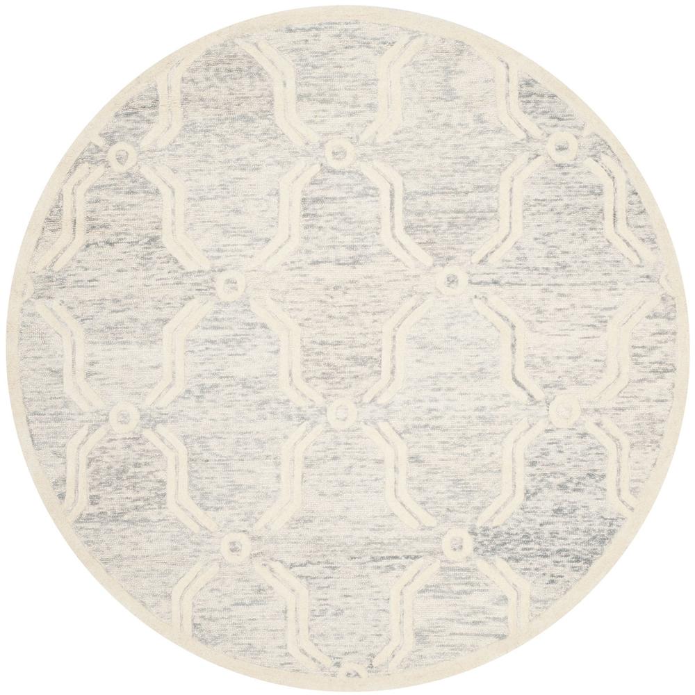 CAMBRIDGE, LIGHT GREY / IVORY, 6' X 6' Round, Area Rug, CAM728G-6R. Picture 1