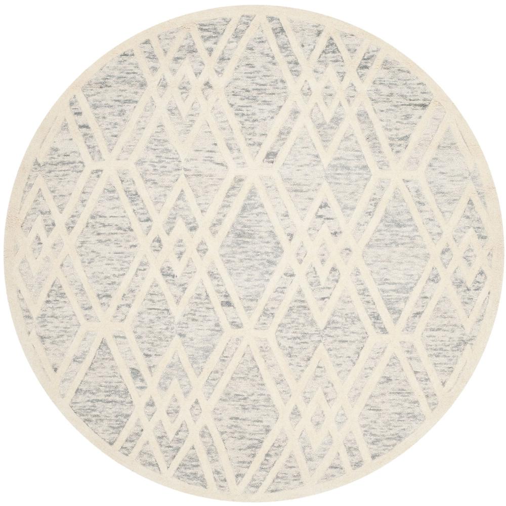 CAMBRIDGE, GREY / IVORY, 6' X 6' Round, Area Rug, CAM729G-6R. Picture 1