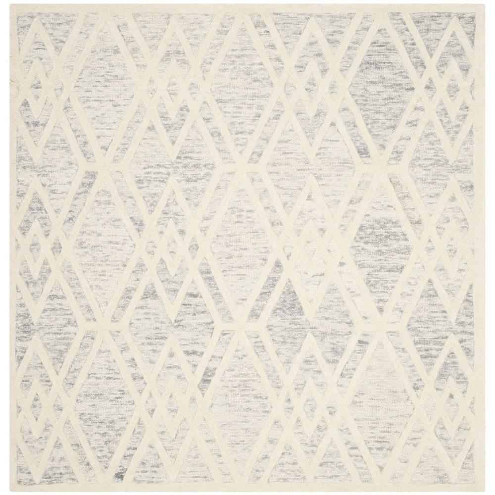 CAMBRIDGE, GREY / IVORY, 6' X 6' Square, Area Rug, CAM729G-6SQ. Picture 1