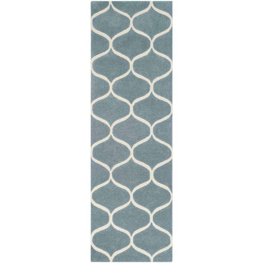 CAMBRIDGE, LIGHT BLUE / IVORY, 2'-6" X 8', Area Rug, CAM730B-28. Picture 1