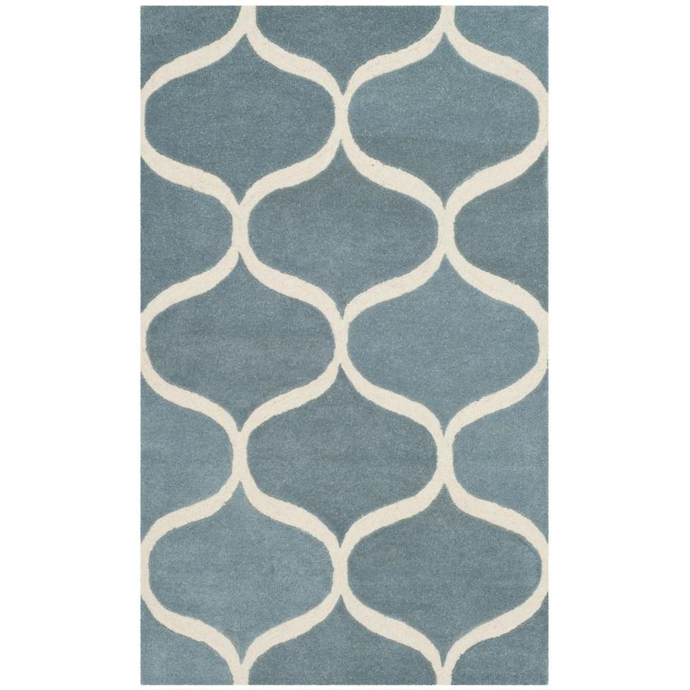 CAMBRIDGE, LIGHT BLUE / IVORY, 3' X 5', Area Rug, CAM730B-3. Picture 1
