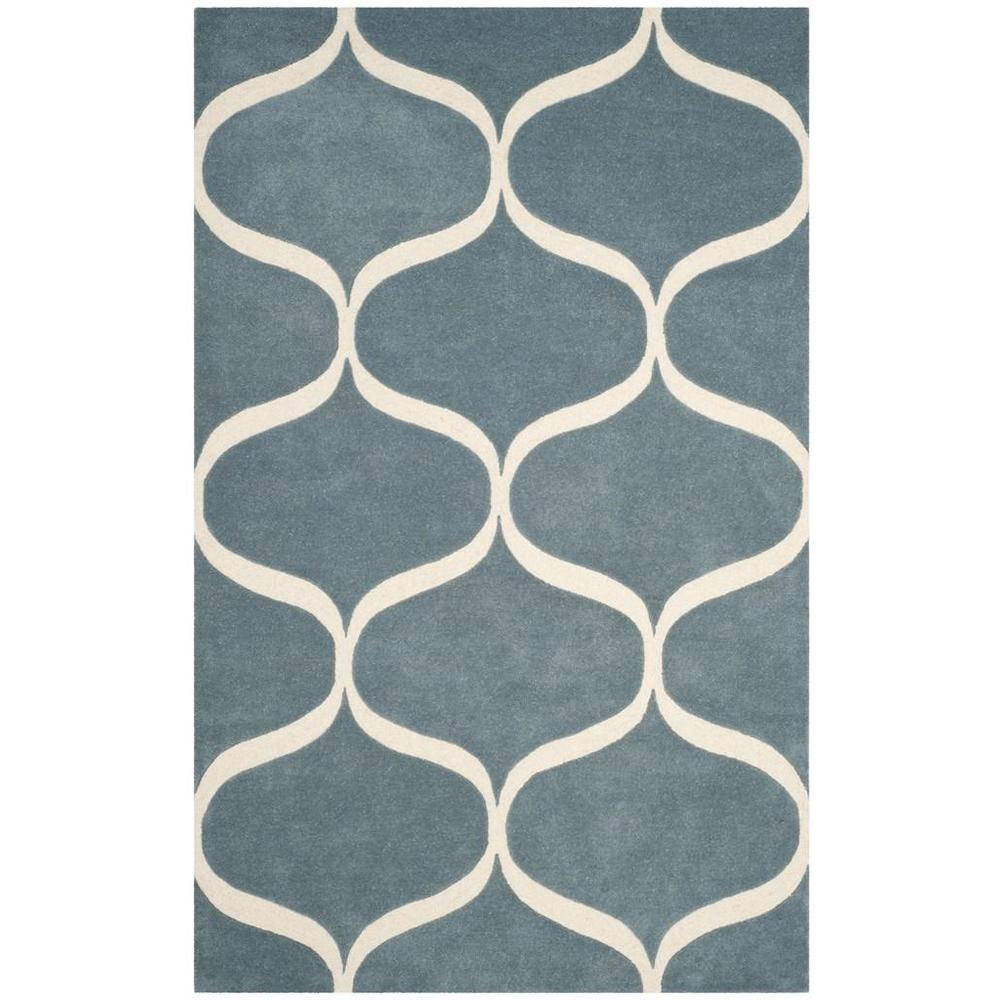 CAMBRIDGE, LIGHT BLUE / IVORY, 5' X 8', Area Rug, CAM730B-5. Picture 1