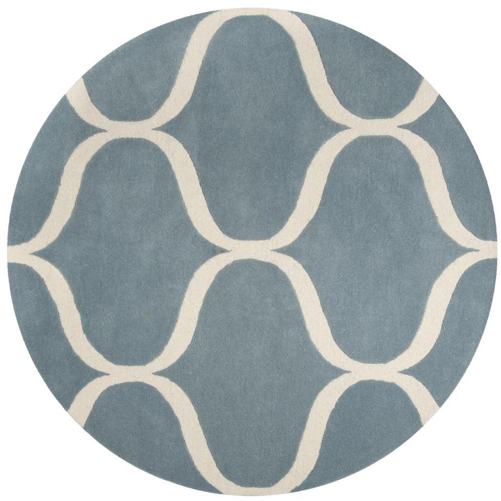 CAMBRIDGE, LIGHT BLUE / IVORY, 6' X 6' Round, Area Rug, CAM730B-6R. Picture 1