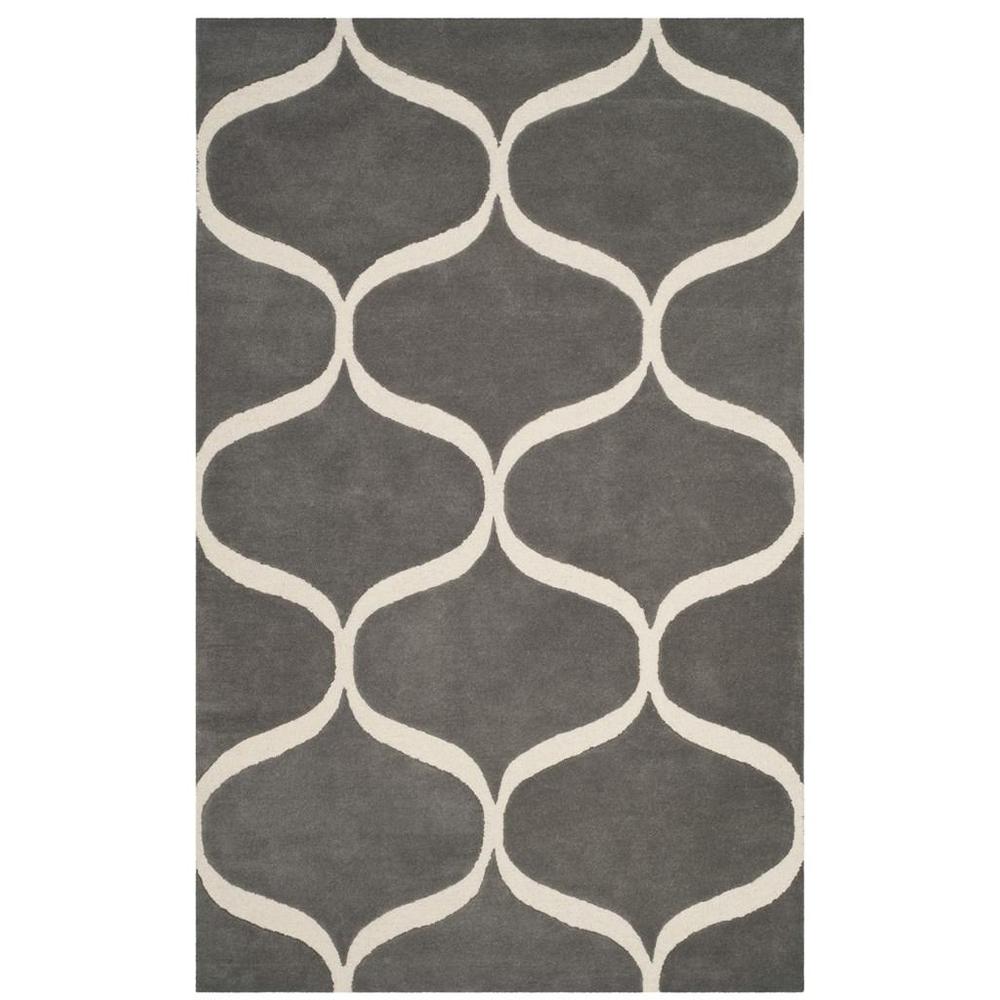 CAMBRIDGE, DARK GREY / IVORY, 5' X 8', Area Rug, CAM730D-5. Picture 1