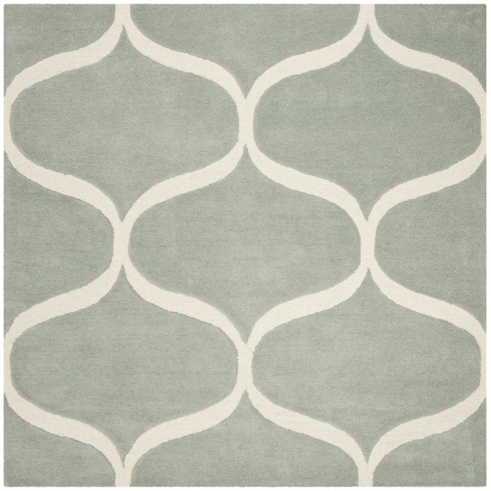 CAMBRIDGE, GREY / IVORY, 6' X 6' Square, Area Rug, CAM730G-6SQ. Picture 1