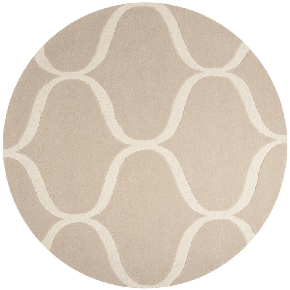 CAMBRIDGE, LIGHT BEIGE / IVORY, 6' X 6' Round, Area Rug. Picture 1