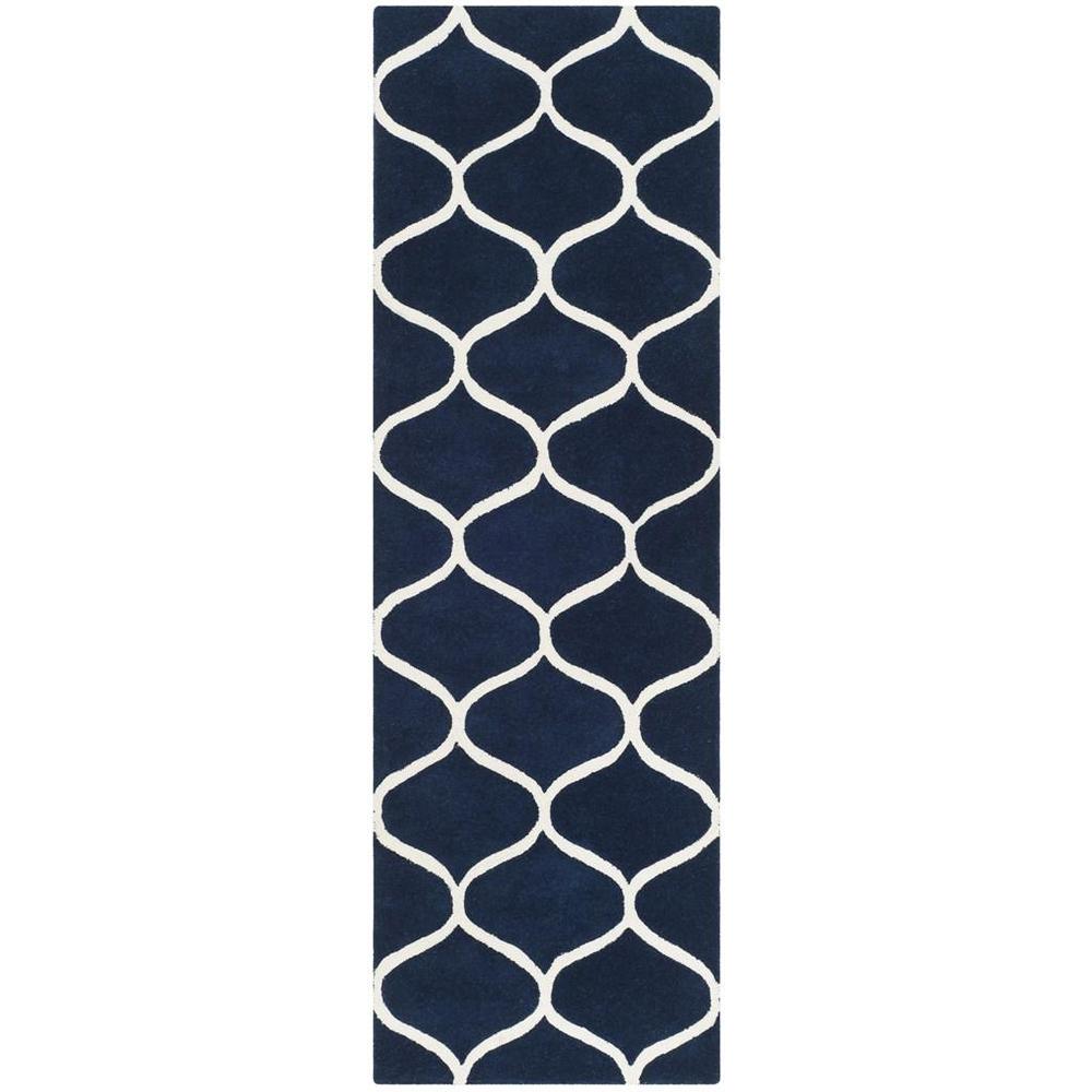 CAMBRIDGE, DARK BLUE / IVORY, 2'-6" X 8', Area Rug. Picture 1
