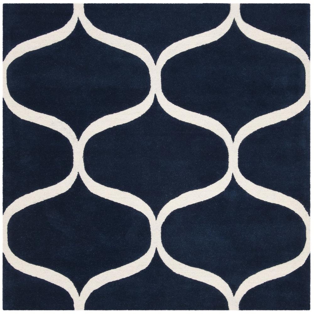 CAMBRIDGE, DARK BLUE / IVORY, 6' X 6' Square, Area Rug. Picture 1