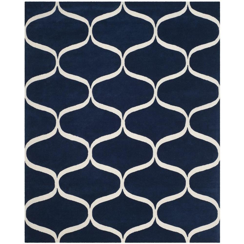 CAMBRIDGE, DARK BLUE / IVORY, 8' X 10', Area Rug. Picture 1
