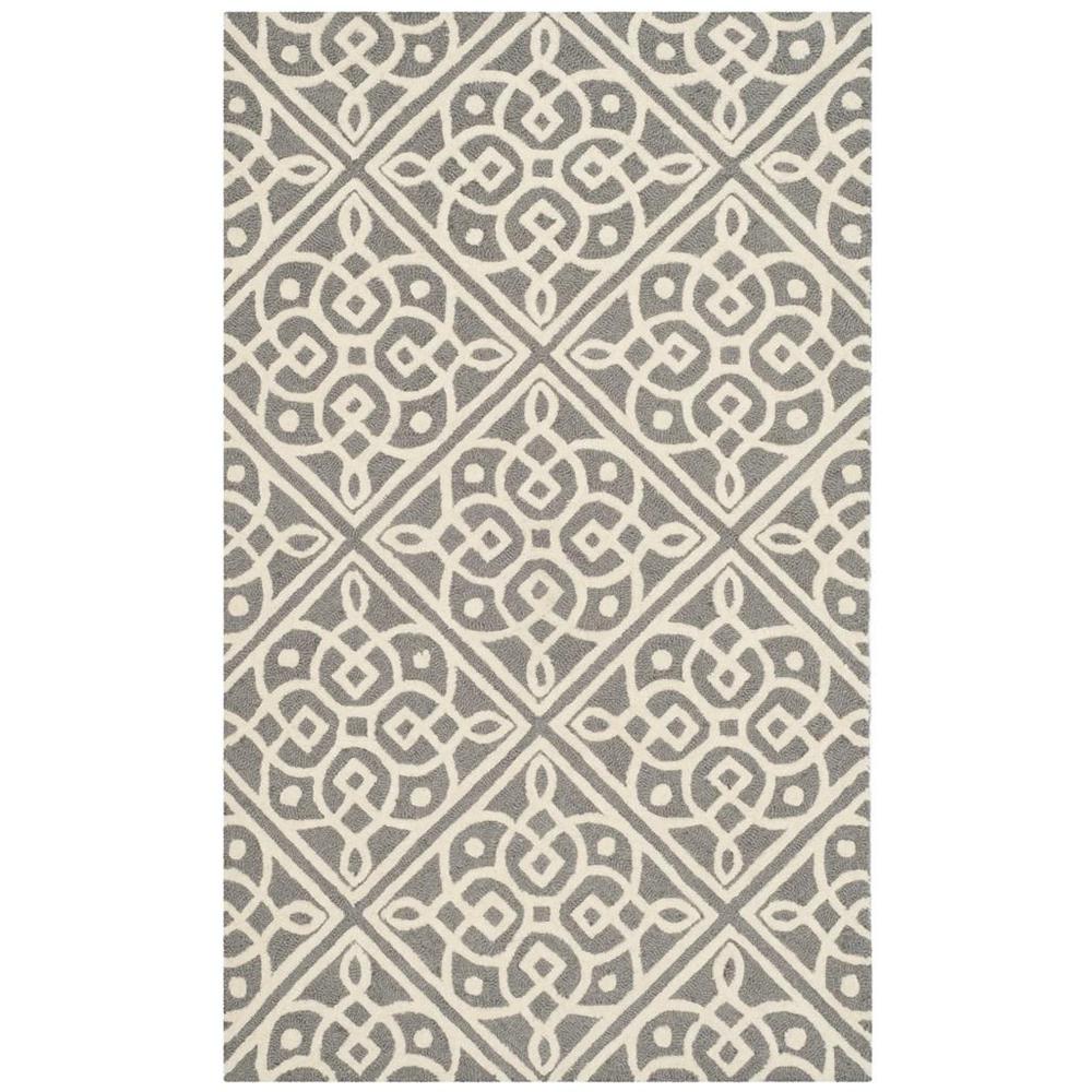 CAMBRIDGE, DARK GREY / IVORY, 3' X 5', Area Rug, CAM731D-3. Picture 1