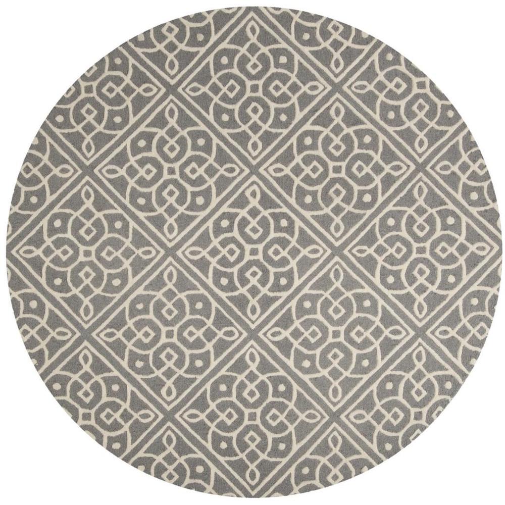 CAMBRIDGE, DARK GREY / IVORY, 6' X 6' Round, Area Rug, CAM731D-6R. Picture 1