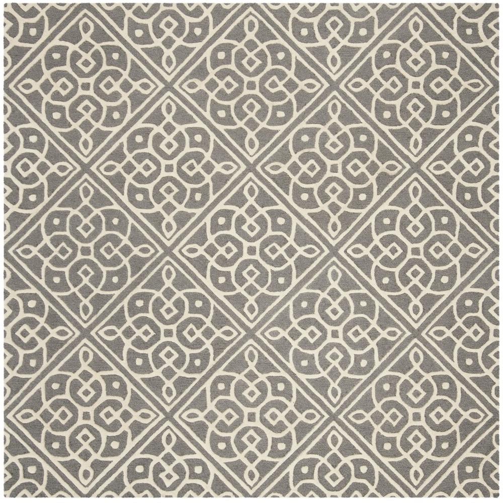 CAMBRIDGE, DARK GREY / IVORY, 6' X 6' Square, Area Rug, CAM731D-6SQ. Picture 1