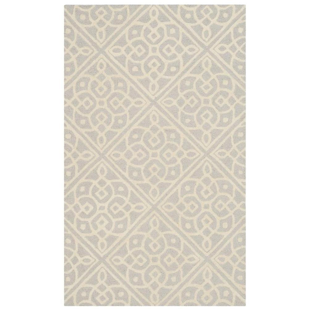 CAMBRIDGE, LIGHT GREY / IVORY, 3' X 5', Area Rug, CAM731G-3. Picture 1