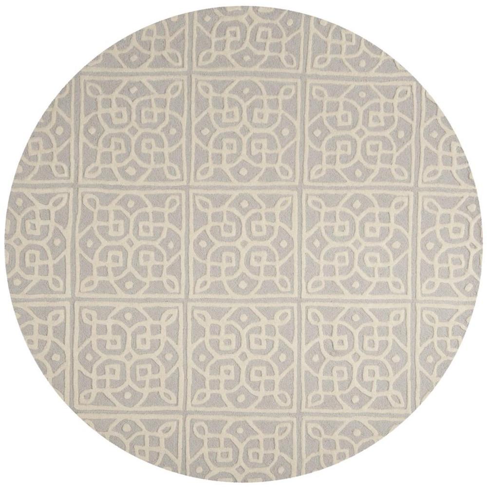 CAMBRIDGE, LIGHT GREY / IVORY, 6' X 6' Round, Area Rug, CAM731G-6R. Picture 1
