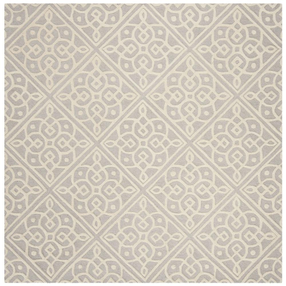 CAMBRIDGE, LIGHT GREY / IVORY, 6' X 6' Square, Area Rug, CAM731G-6SQ. Picture 1