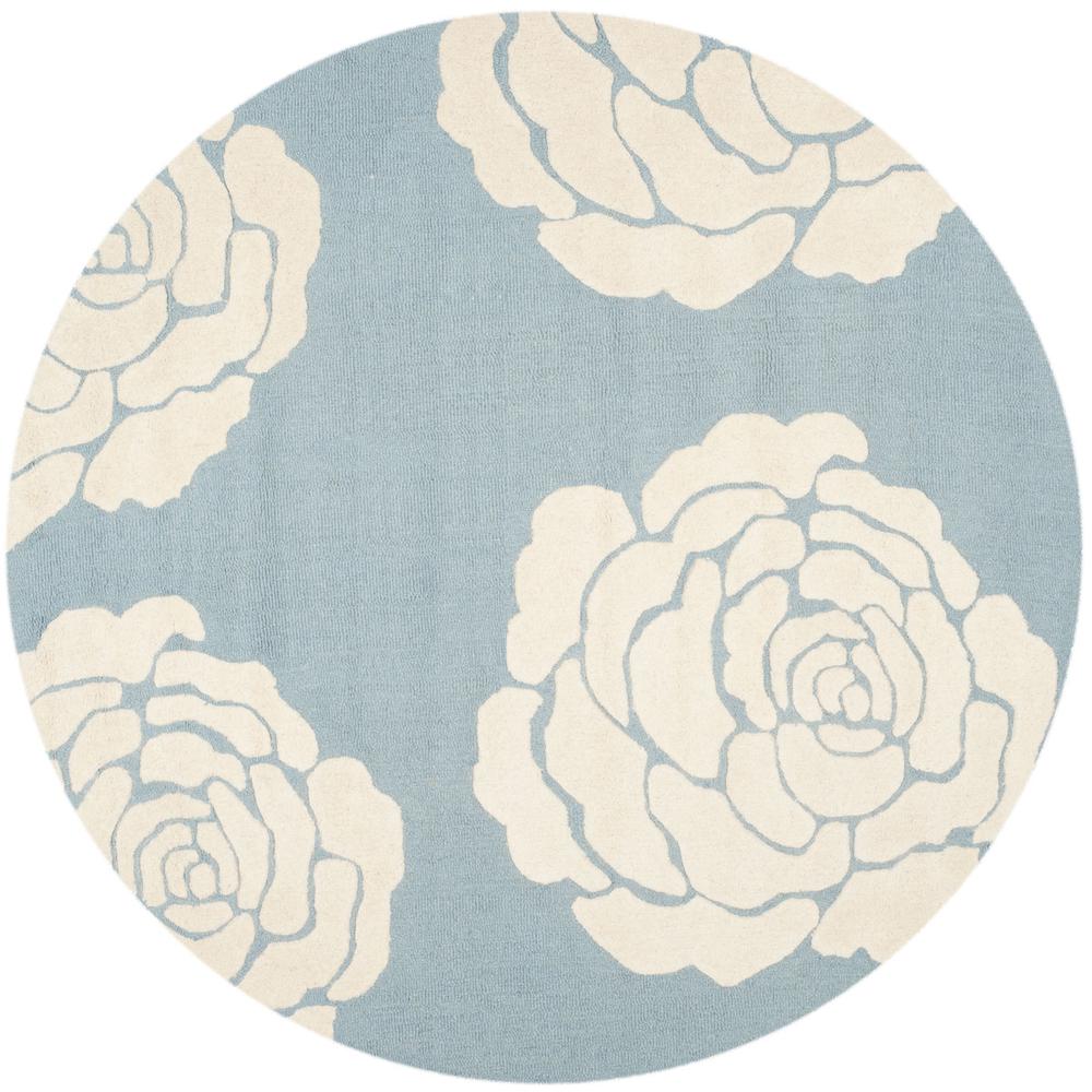 CAMBRIDGE, BLUE / IVORY, 6' X 6' Round, Area Rug, CAM782B-6R. Picture 1