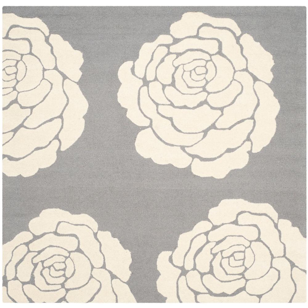 CAMBRIDGE, DARK GREY / IVORY, 6' X 6' Square, Area Rug, CAM782D-6SQ. Picture 1
