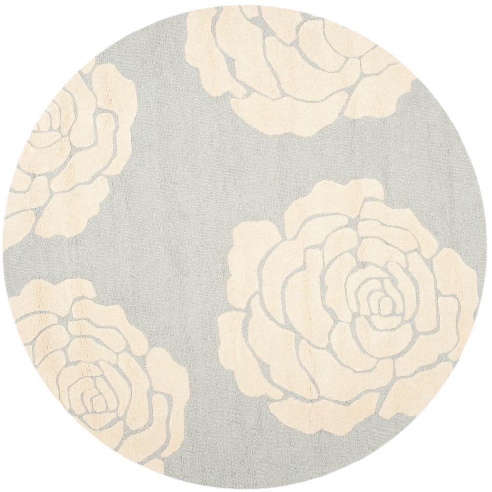 CAMBRIDGE, GREY / IVORY, 6' X 6' Round, Area Rug, CAM782G-6R. Picture 1